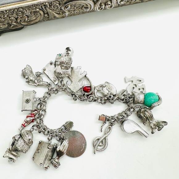 Vintage Sterling Charm Bracelet - Picture 6 of 17